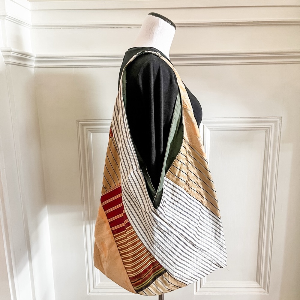 Handmade Striped Multicolor Tote Bag